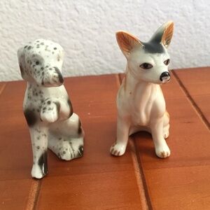 Vintage - Porcelain Dalmatian & Chihuahua or Basenji (right) Figurine